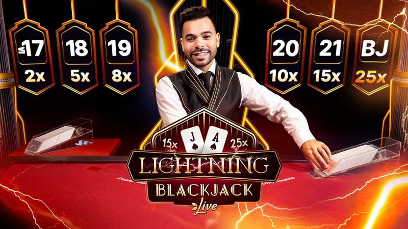 Lightning Blackjack live casino table